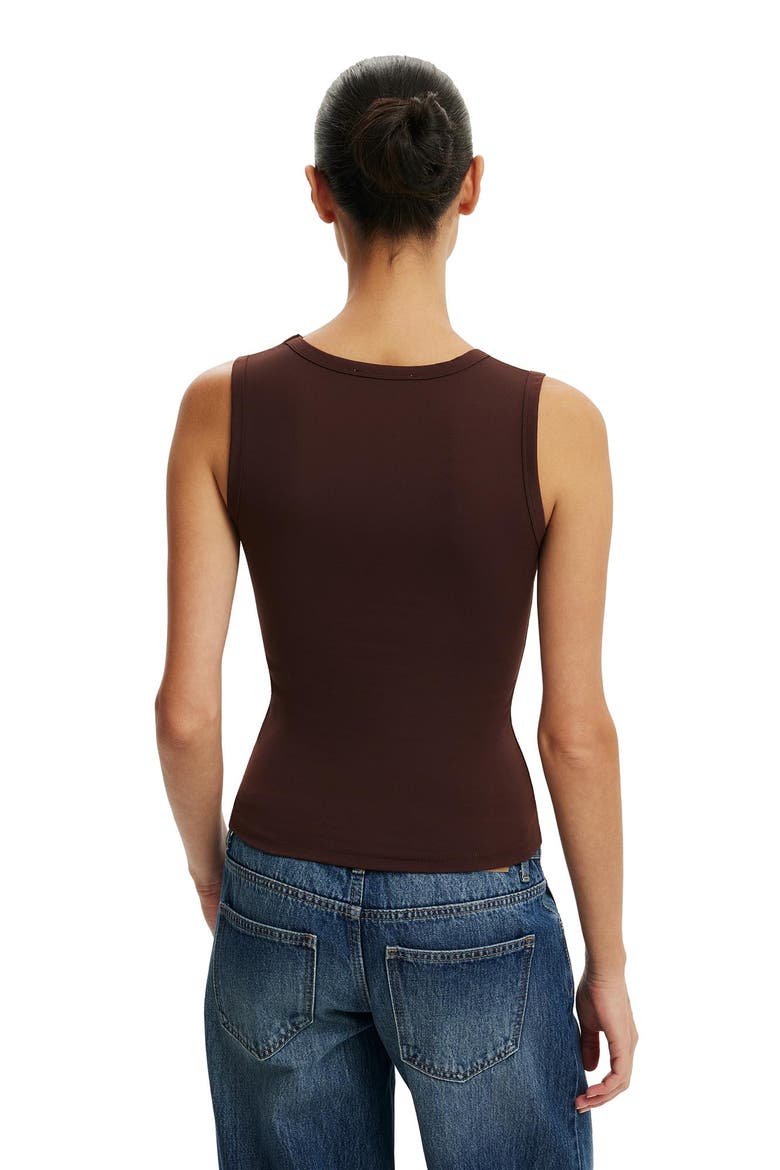 Women's Hold Me V Neck Tank, Alternate, color, Dark Oak