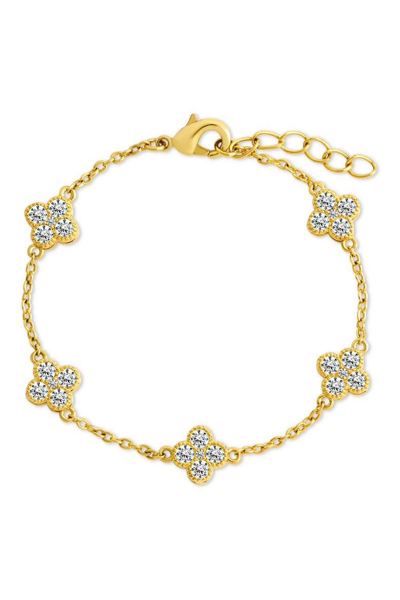 Vesna Petal Station Bracelet, Main, color, GOLD