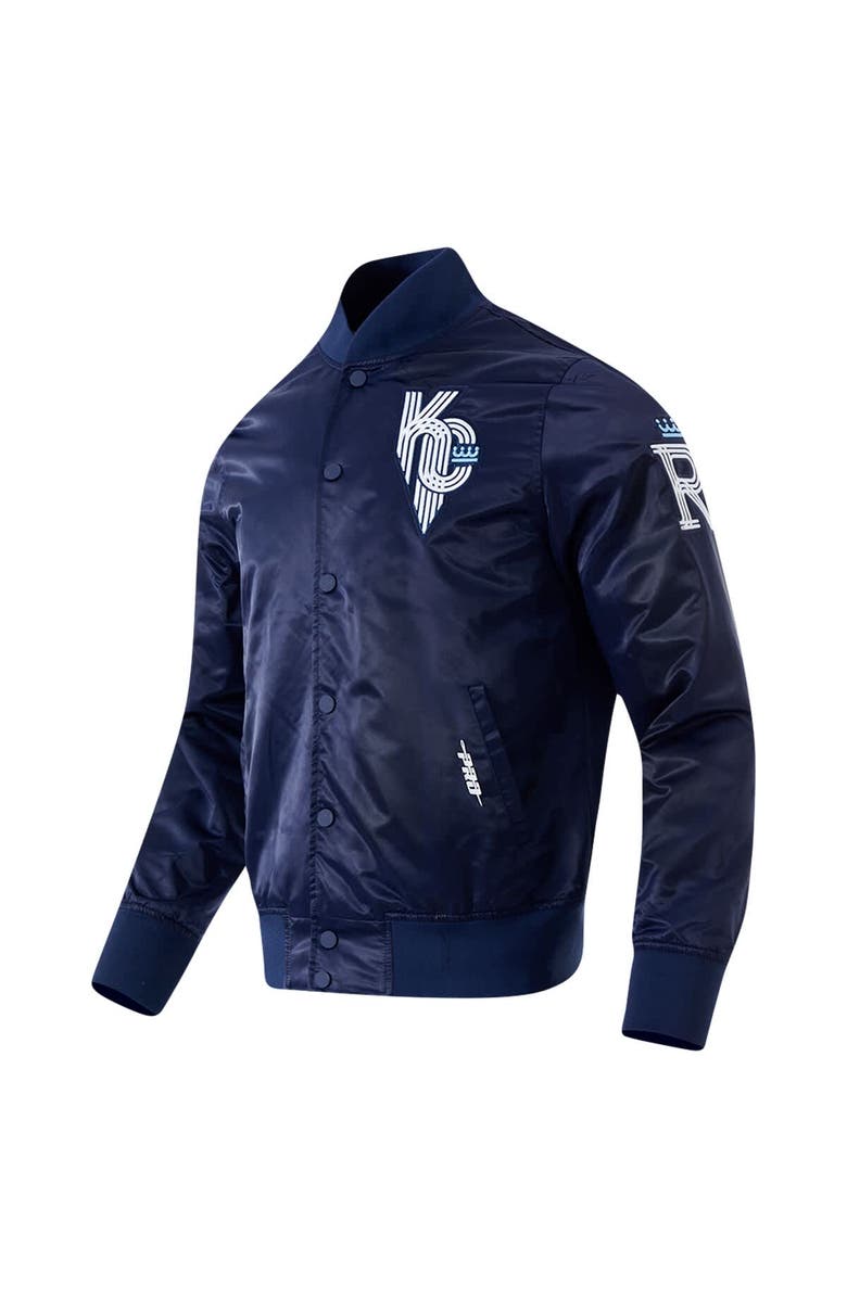 PRO STANDARD Men's Pro Standard Navy Kansas City Royals City Connect Full-Snap Satin Jacket, Alternate, color, 