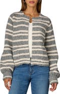 Wit & Wisdom Stripe Open Bouclé Cardigan