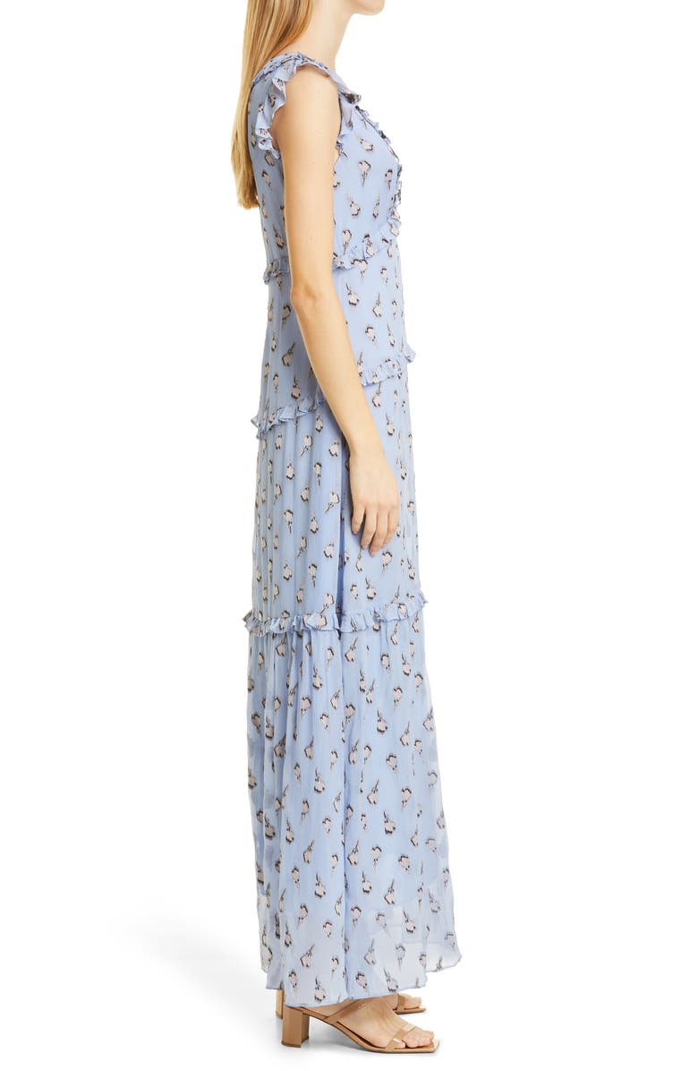 Nicole Miller Sleeveless Silk Blend Maxi Dress, Alternate, color, 