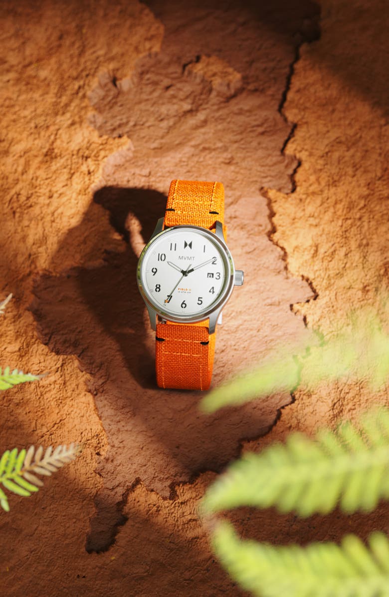 MVMT WATCHES Field II Nylon Strap Watch, 42.5mm, Alternate, color, 