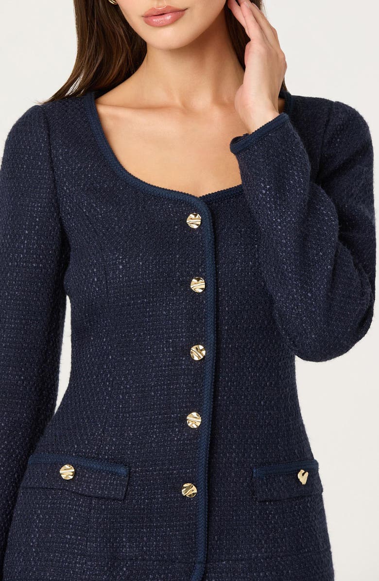 ASTR the Label Malorie Long Sleeve Dress, Alternate, color, Navy