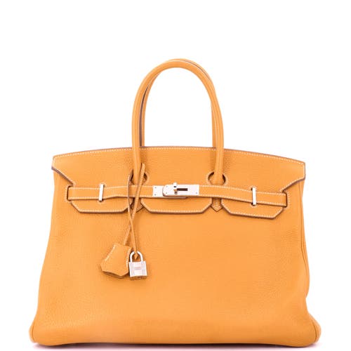 Pre-owned Hermes Hermes Birkin Handbag Yellow Togo With Palladium Hardware 35