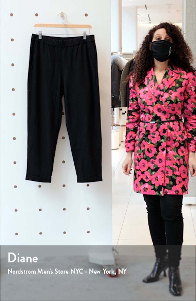 Rolled Cuff Slim Jersey Crop Pants, sales video thumbnail