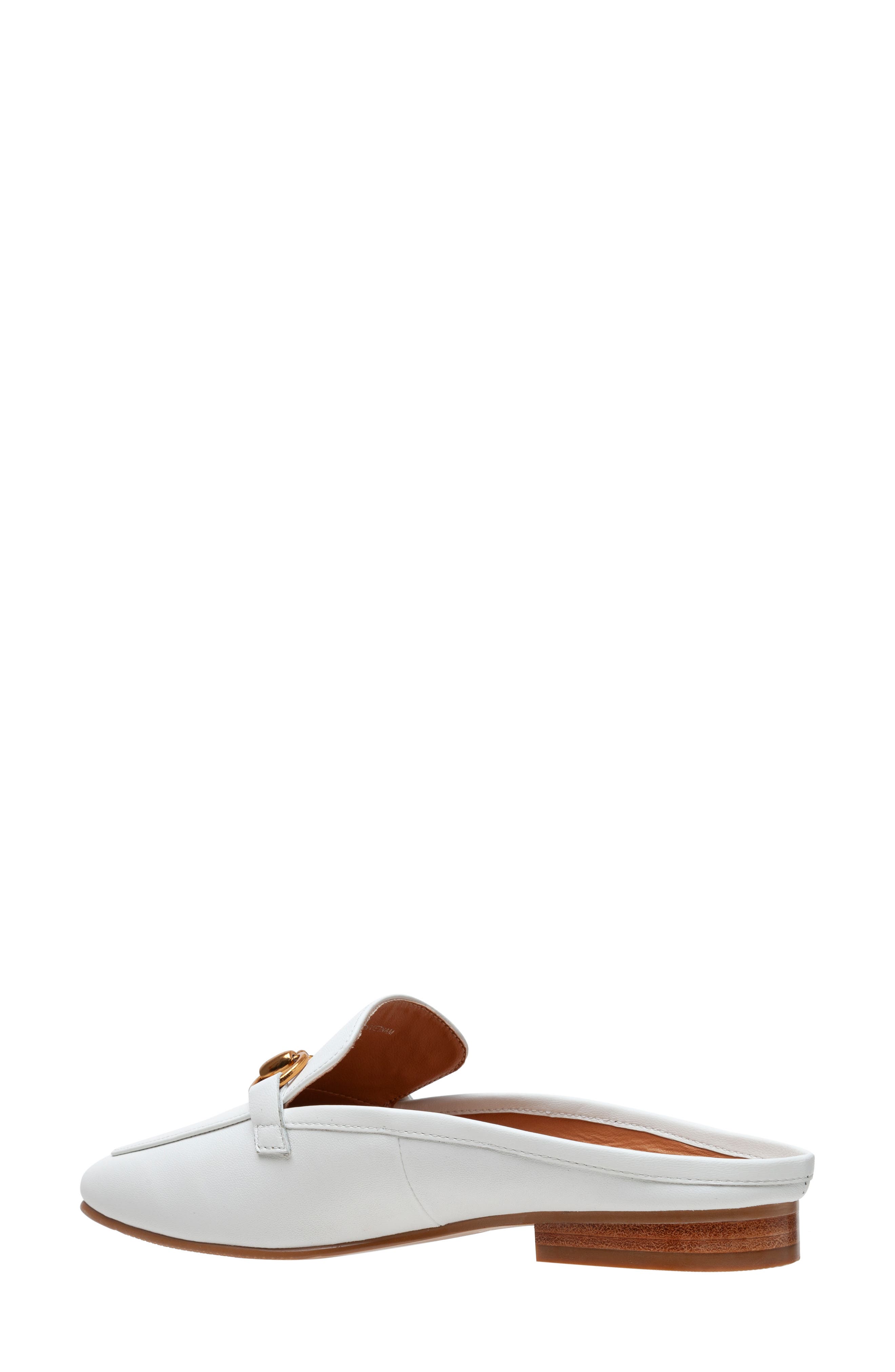 Zip-V Square Toe Mule, Alternate, color, WHITE