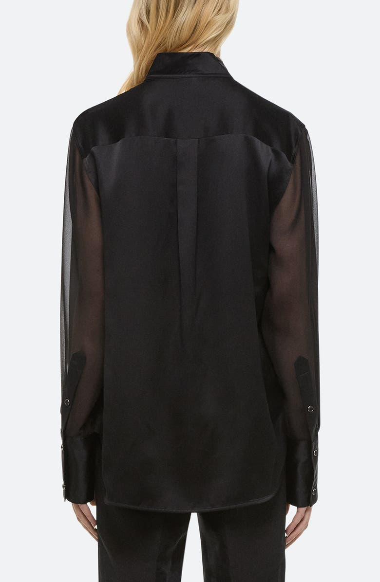 Helmut Lang Relaxed Fit Silk Shirt, Alternate, color, Black