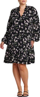 Estelle Pink Blossom Long Sleeve Floral Print Dress