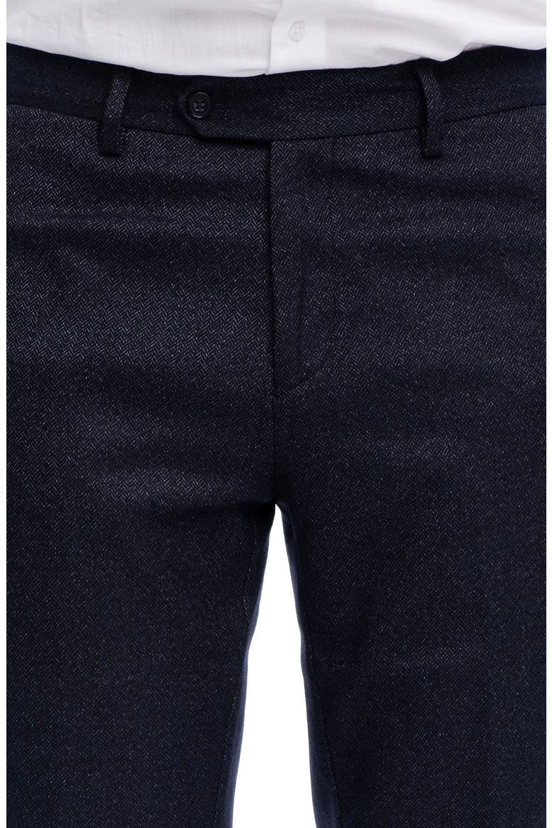 Cita Herringbone Straight Leg Pants, Alternate, color, NAVY BLUE