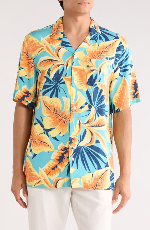 Tropical Print Camp Shirt