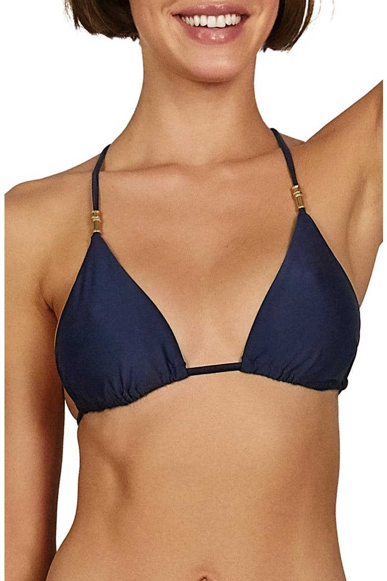 ViX Swimwear Lucy T-Back Bikini Top, Main, color, NAVY