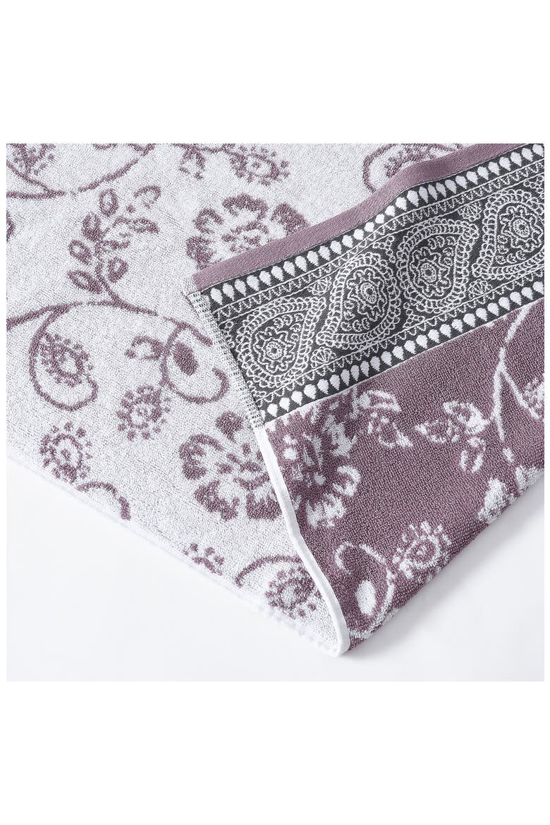 Yarn Dyed Jacquard/Solid Towel 6-Piece Set - Ophelia Stone, Alternate, color, ORCHID