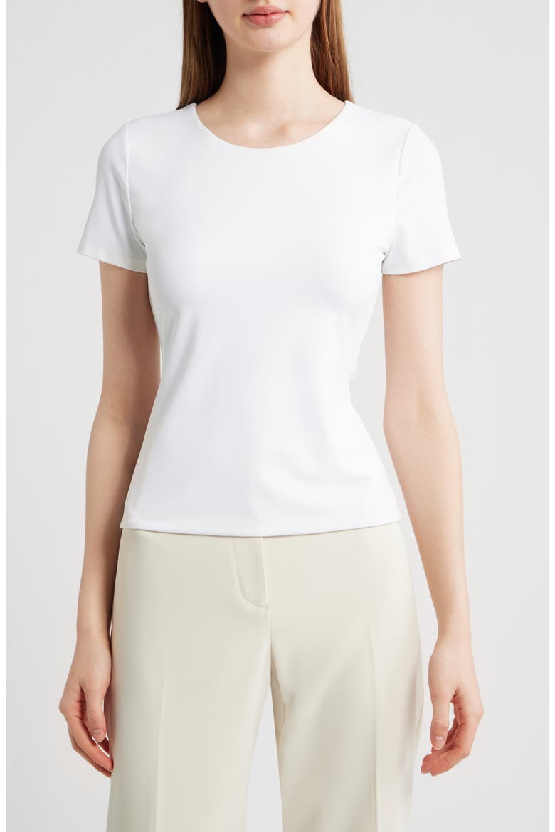 Rhianna Stretch Knit T-Shirt, Main, color, WHITE