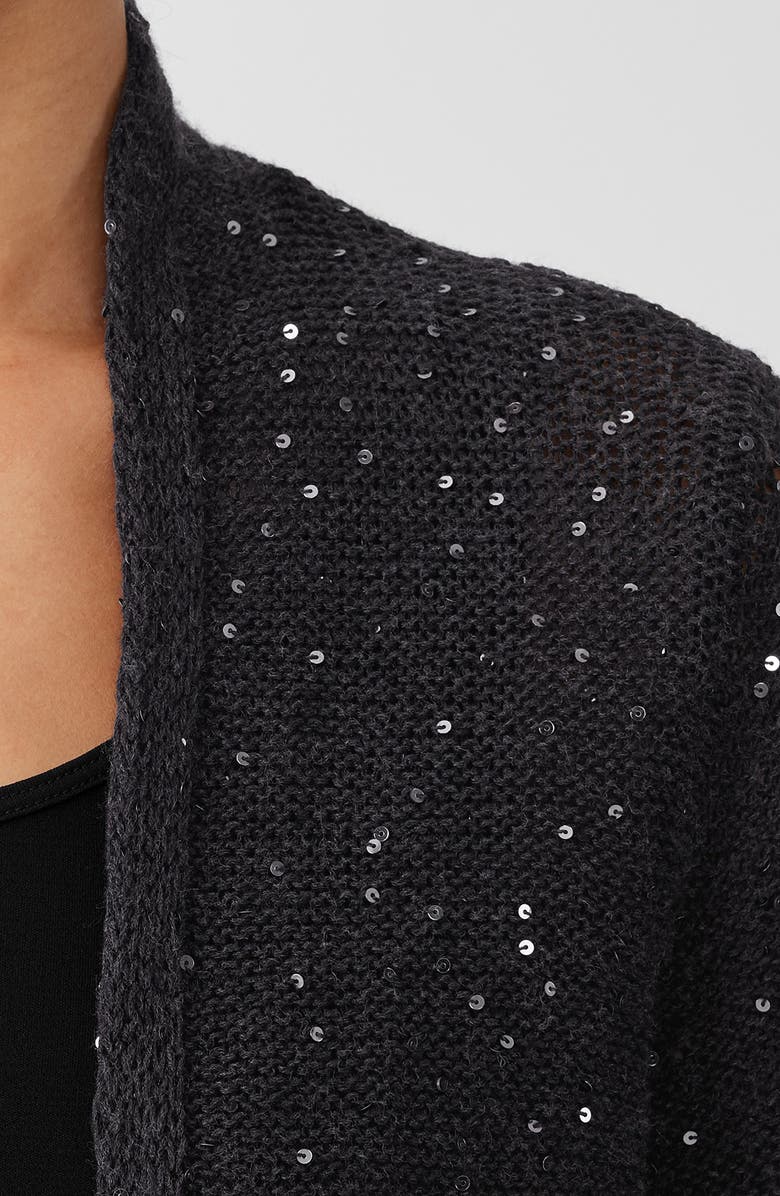 Eileen Fisher Sequin Open Front Merino Wool Cardigan, Alternate, color, 