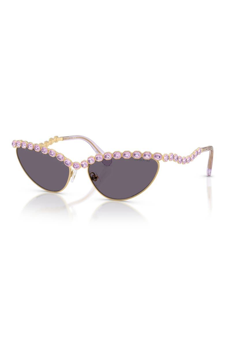 59mm Cat Eye Sunglasses, Alternate, color, GOLD / VIOLET