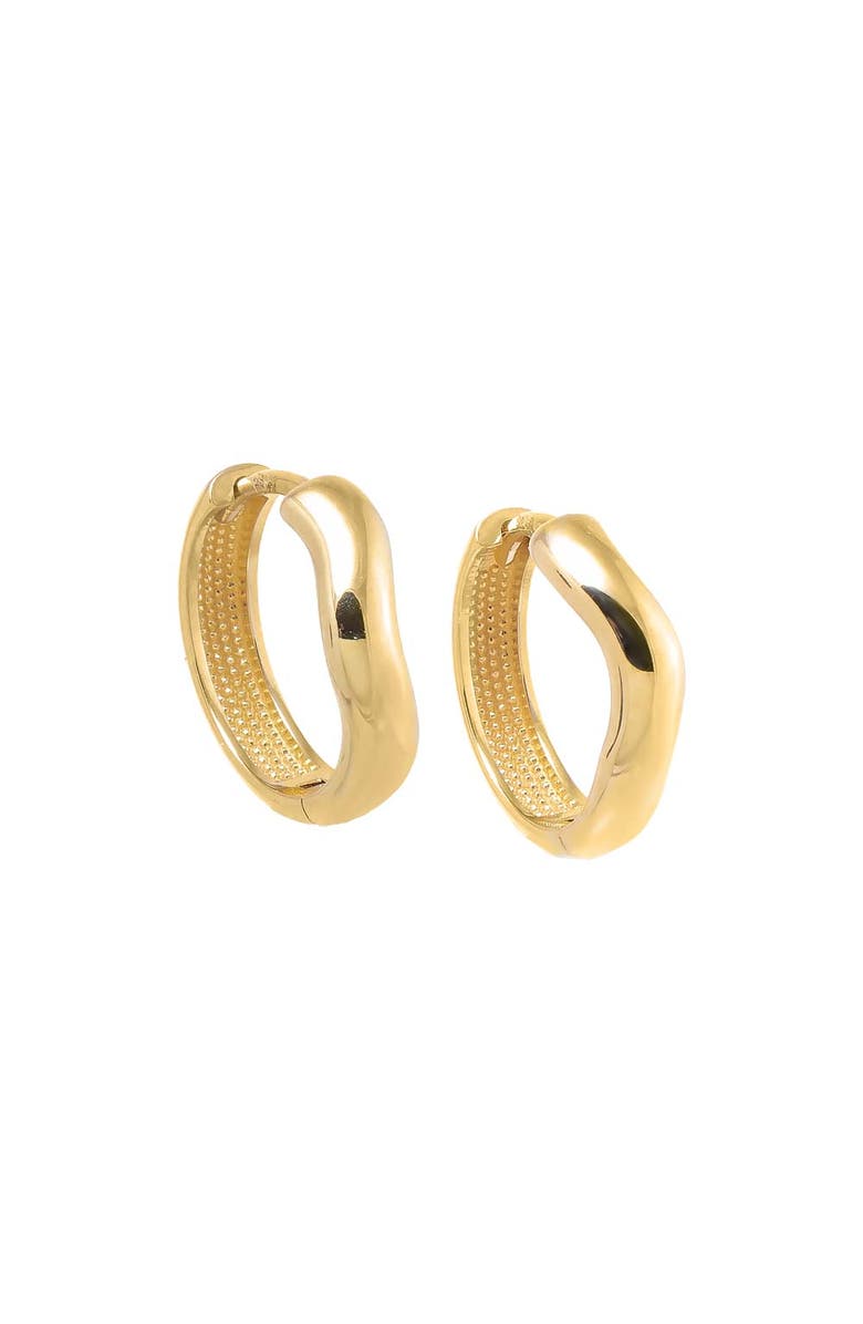 BY ADINA EDEN Solid Wide Squiggle Huggie Earring 14K, Main, color, 14K Gold