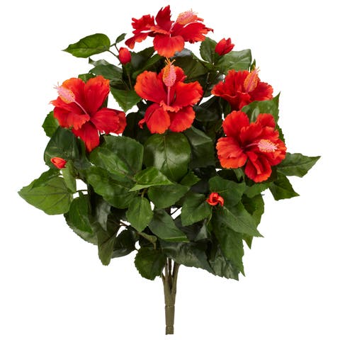 20-in Hibiscus Artificial Plant (Set of 4)