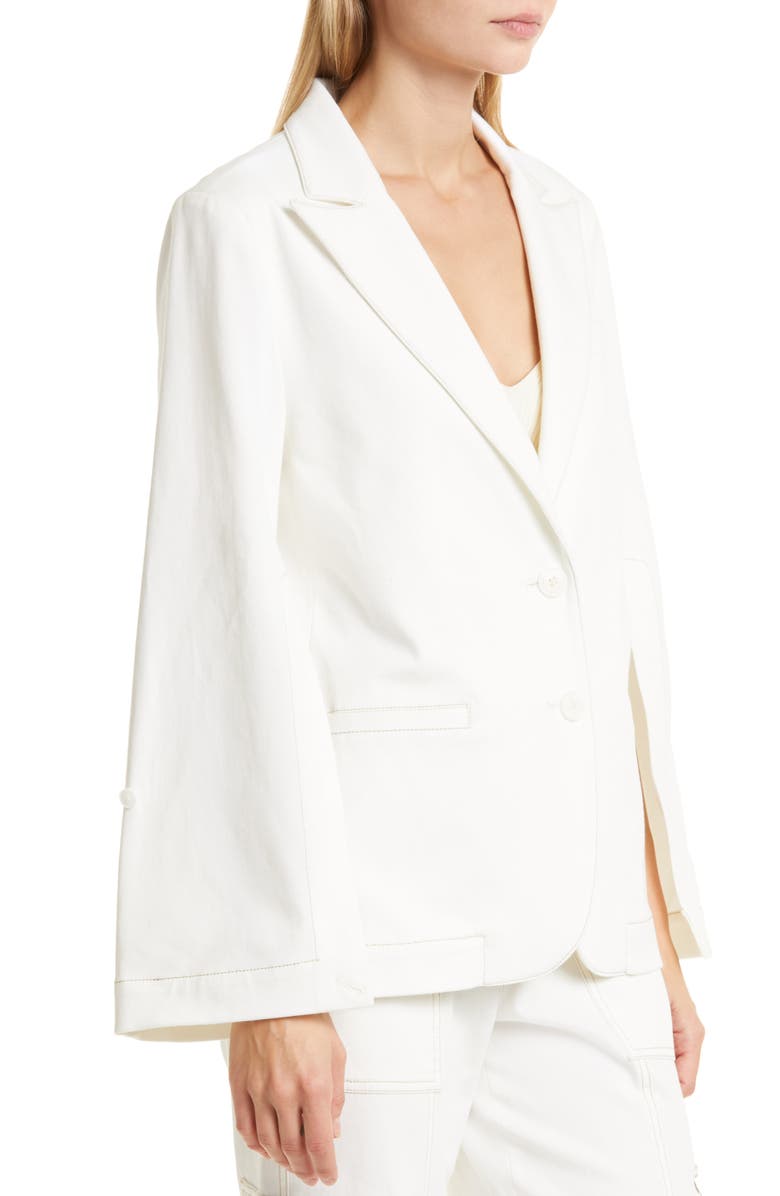 TWP Split Sleeve Stretch Cotton Blazer, Alternate, color, Off White