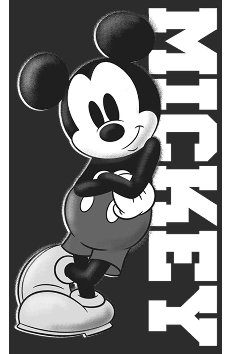 Mickey & Friends Women's Mickey & Friends Retro Leaning  Graphic T-Shirt, Alternate, color, Black