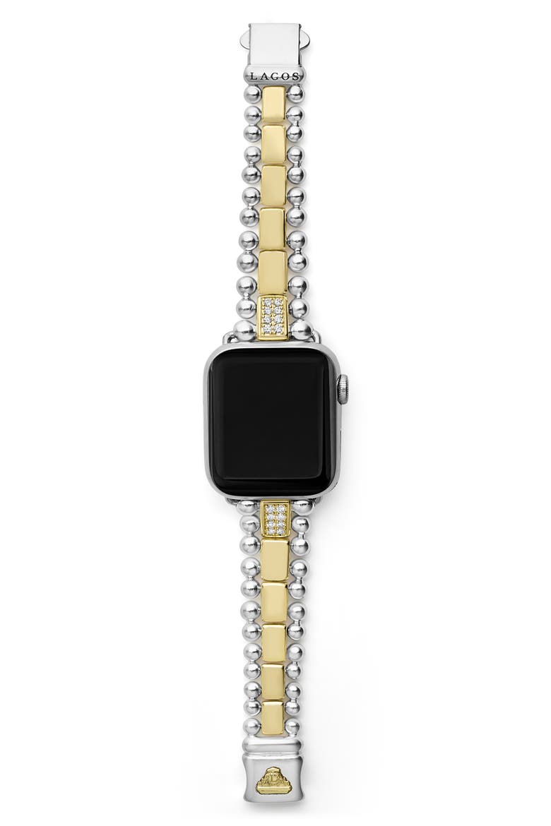 Smart Caviar Diamond Apple Watch® Band, Alternate, color, SILVER GOLD DIAMOND