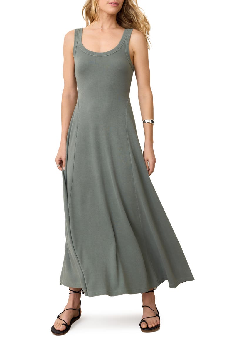 Lexi Sun-In Sleeveless Fit & Flare Rib Maxi Dress, Main, color, FERN