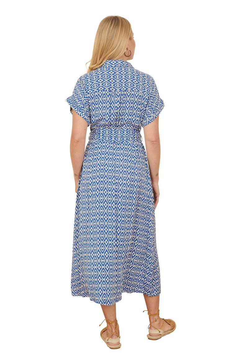 Belted Midi Shirt Dress, Alternate, color, Blue