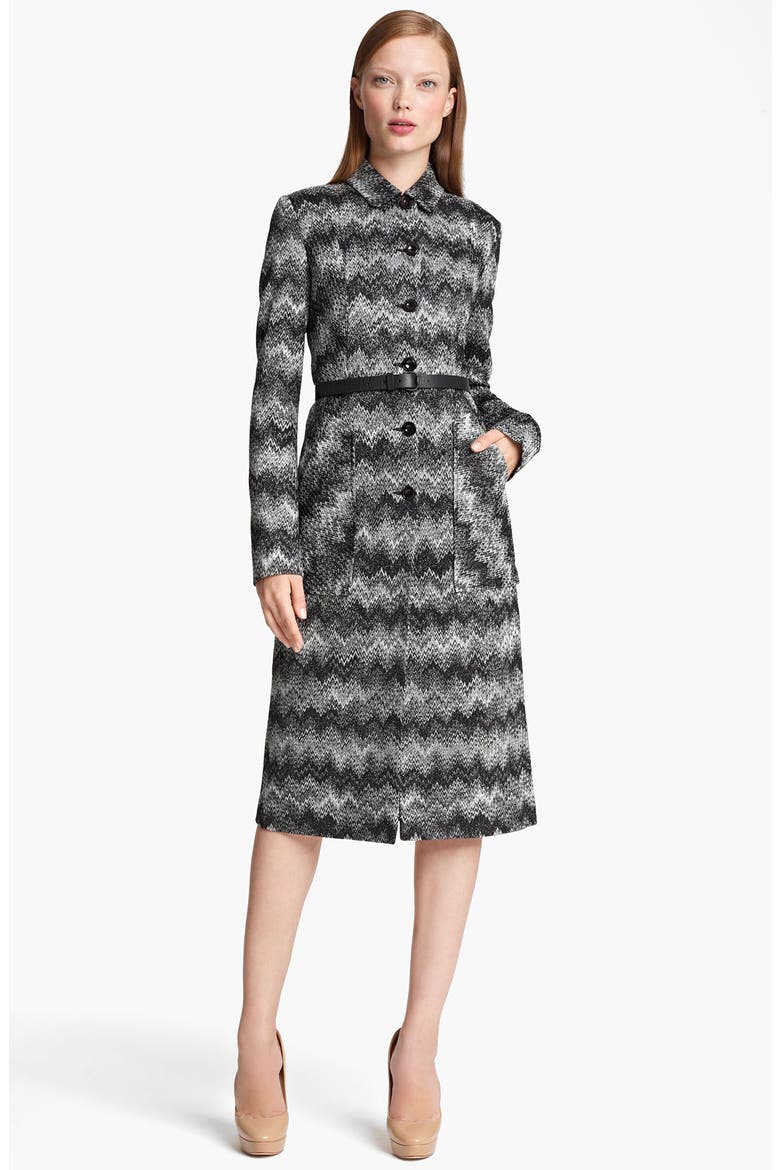 Long Snake Stitch Coat, Alternate, color, BLACK