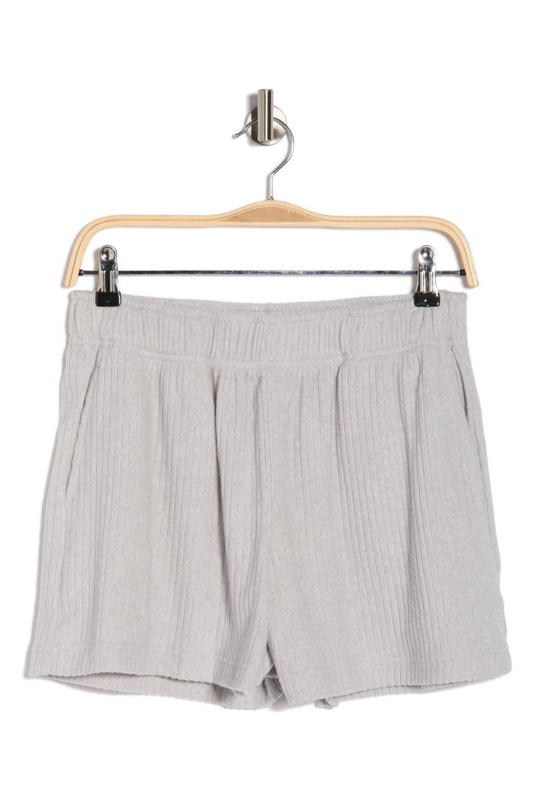 CityRun Rib Knit Wide Leg Shorts, Alternate, color, HEATHER GREY