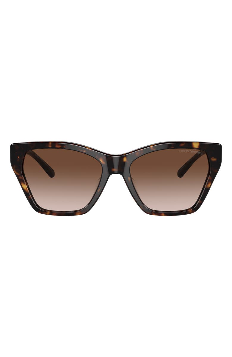 Emporio Armani 55mm Gradient Cat Eye Sunglasses, Main, color, Shiny Hava