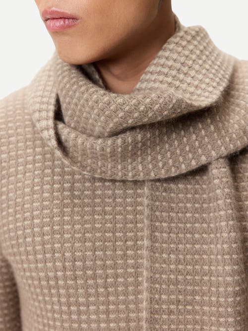 Gobi Cashmere Cashmere Waffle Knit Scarf In Brown