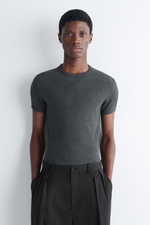 Slim Ribbed Cotton T-Shirt