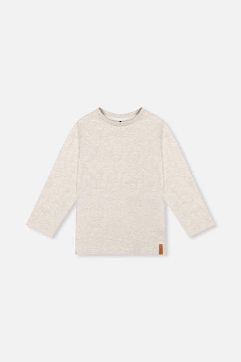 Organic Cotton Crew Neck Logo Tag Long Sleeve T-Shirt