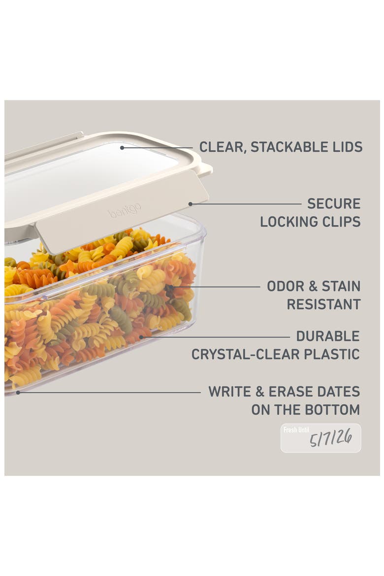 10-Piece Food Storage Pantry Containers, Alternate, color, WHITE STONE