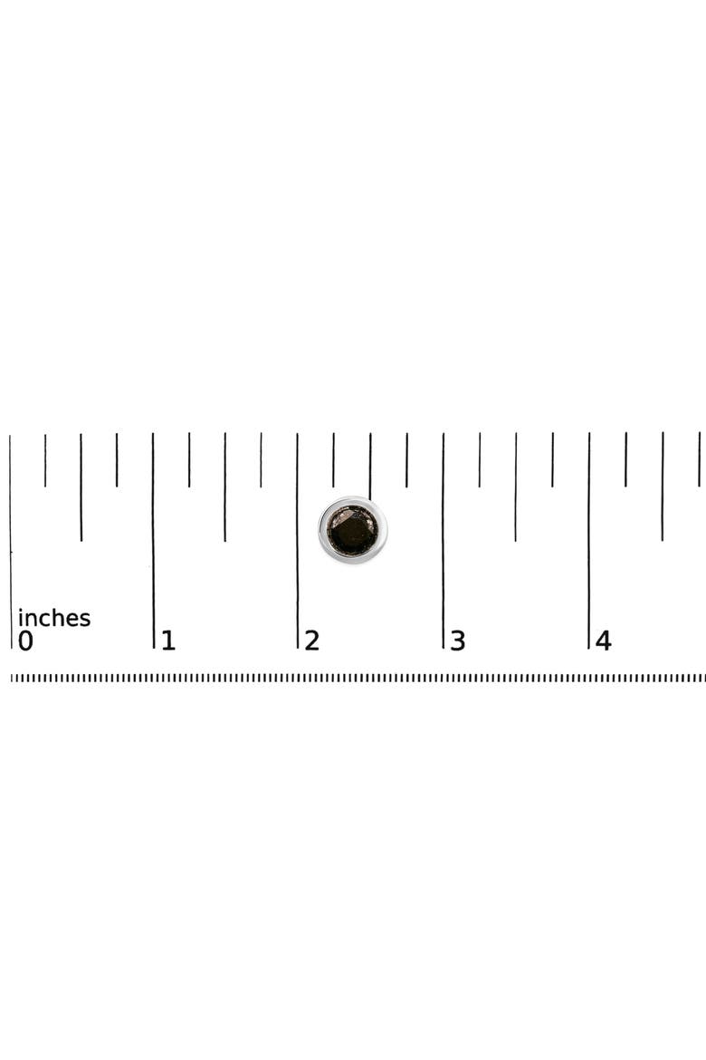 Silver 5 3/4 Cttw Round Brilliant-Cut Black Diamond Bezel-Set Stud Earrings, Alternate, color, White