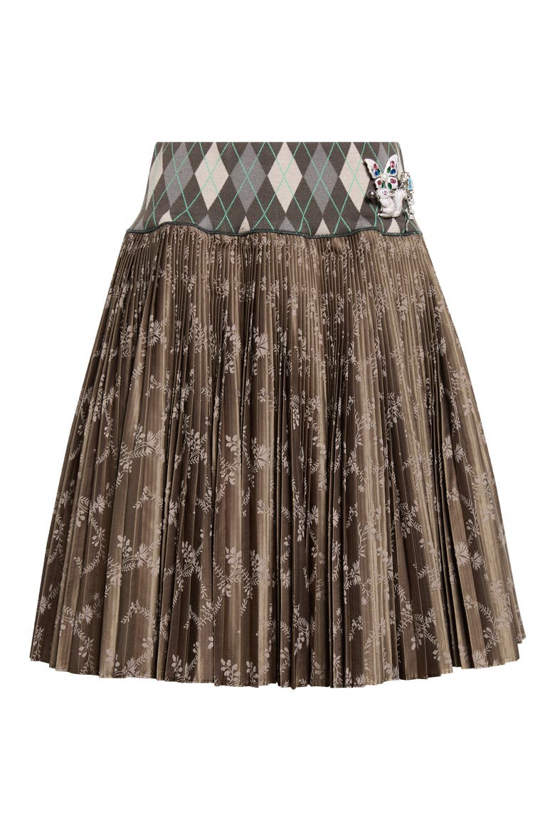 Crescent Pleated Midi Skirt, Main, color, BROWN