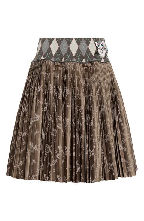 Crescent Pleated Midi Skirt