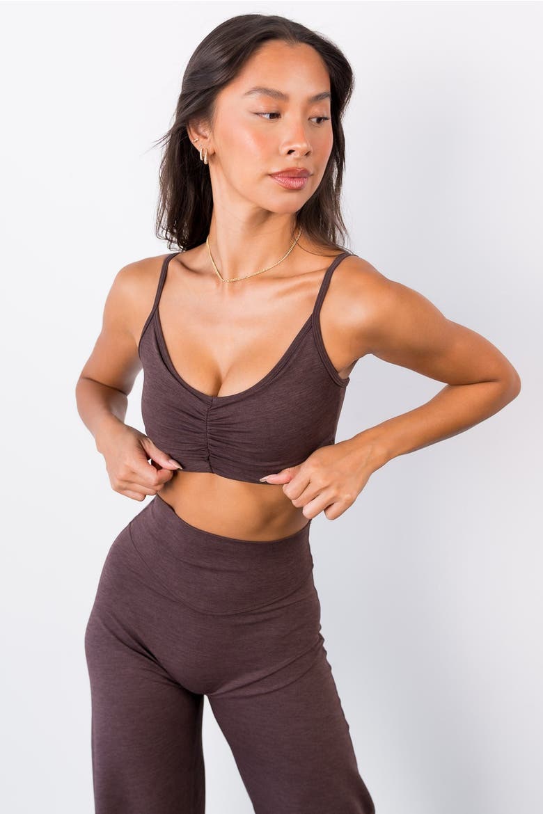 Daydream Gather Bralette, Alternate, color, Brownie Batter