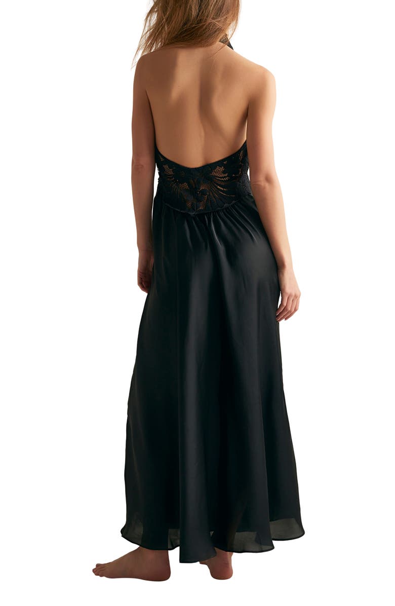 Free People Petal Party Midi Slipdress, Alternate, color, Black