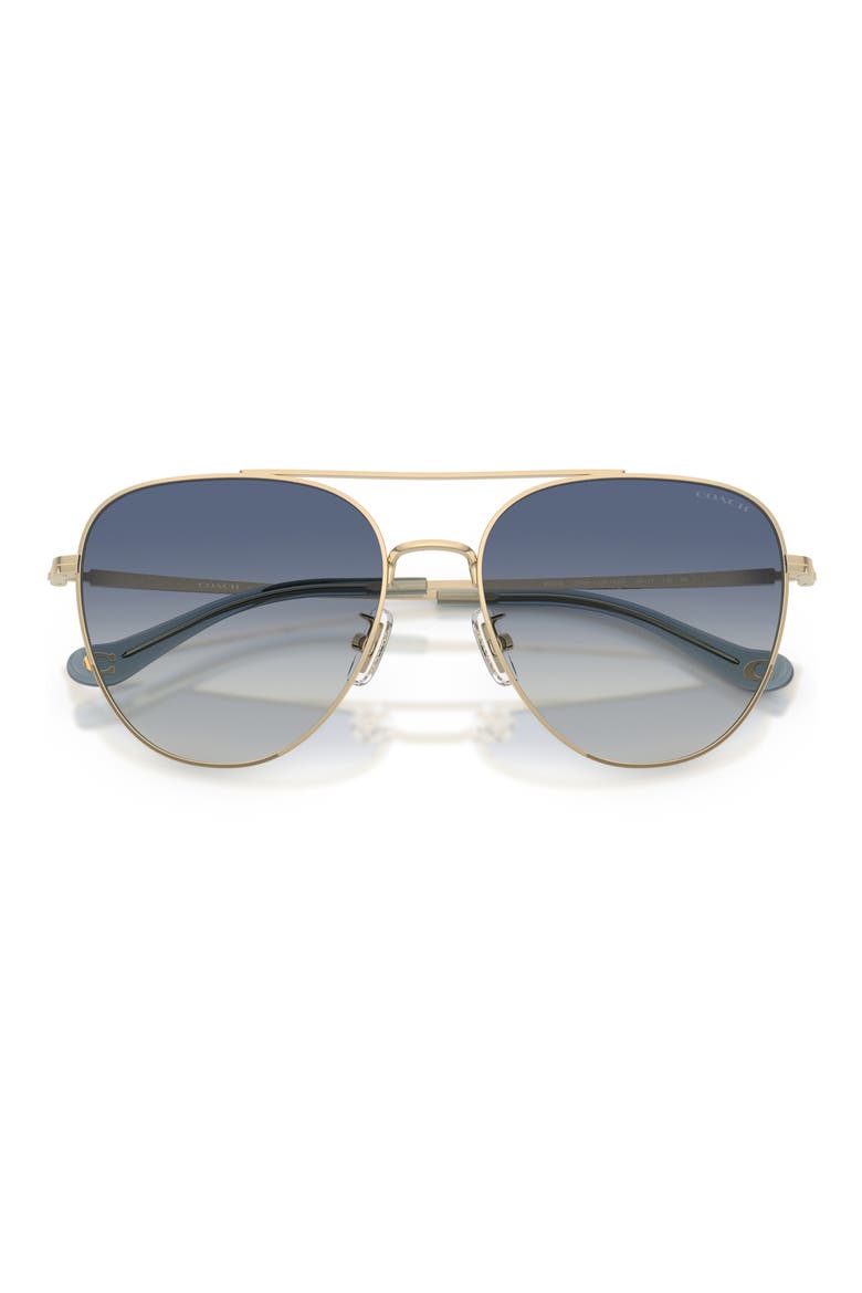 56mm Gradient Pilot Sunglasses, Alternate, color, LIGHT GOLD / BLUE GRADIENT