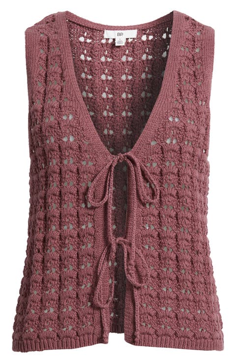 Tie Front Sweater Vest