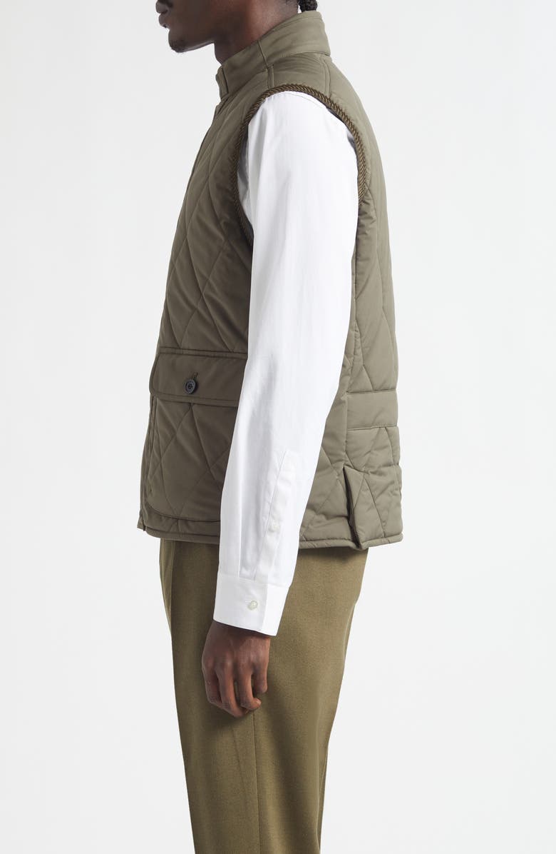 Ralph Lauren Purple Label Carleton Diamond Quilted Down Vest, Alternate, color, Olive
