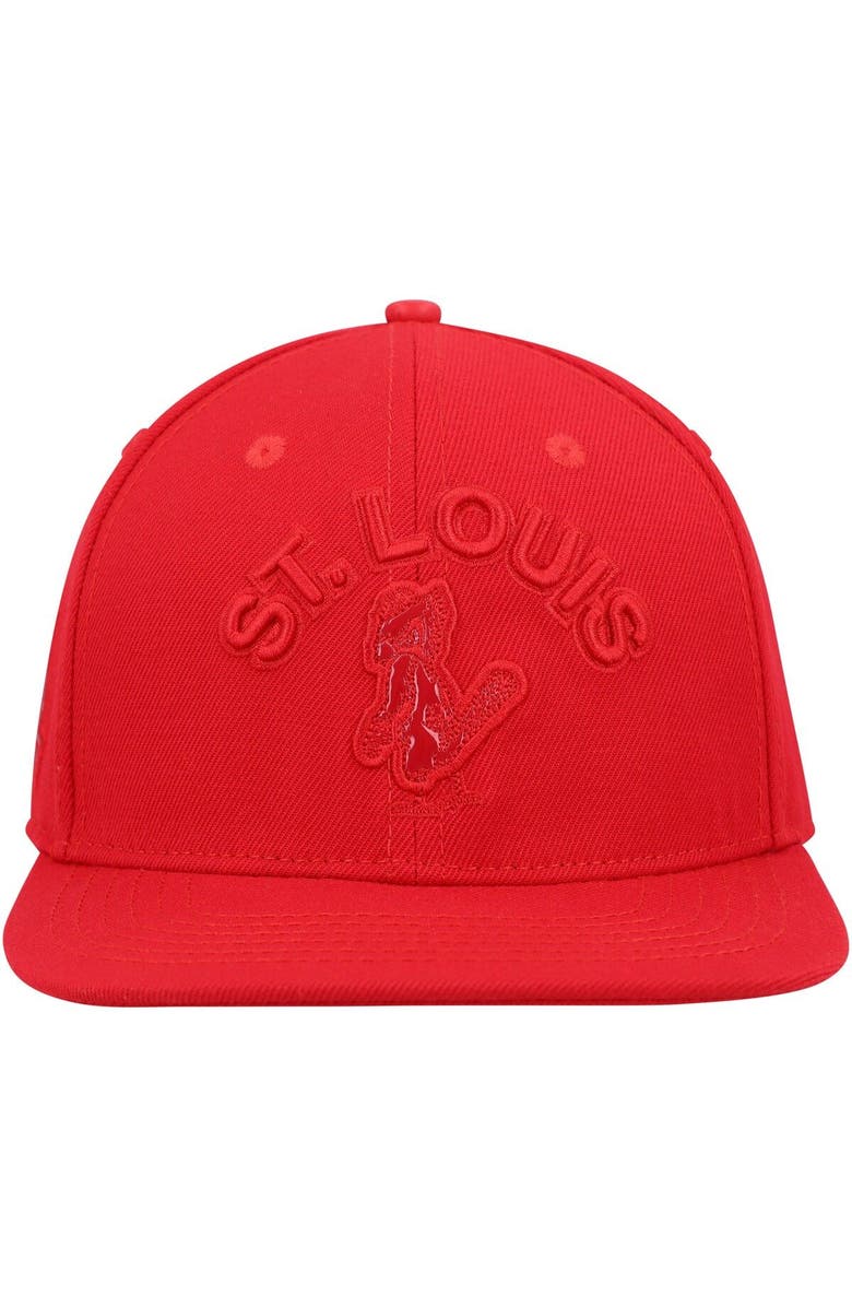 PRO STANDARD Men's Pro Standard St. Louis Cardinals Triple Red Snapback Hat, Alternate, color,