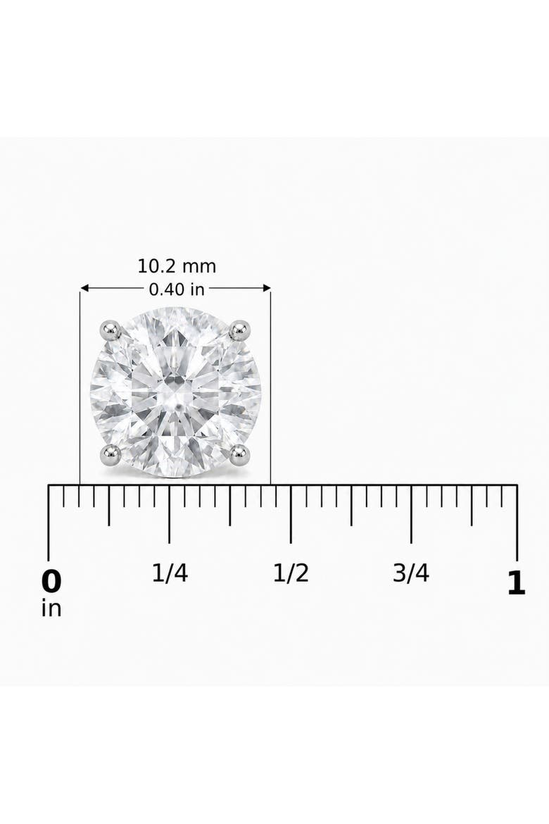 14K Gold 8.00 Cttw Lab Grown Diamond Solitaire Stud Earrings, Alternate, color, White Gold