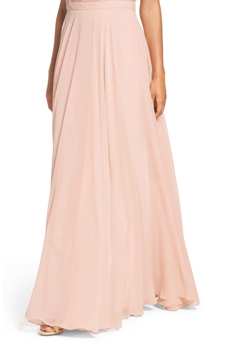 Hampton Long A-Line Chiffon Skirt, Alternate, color, BLUSH