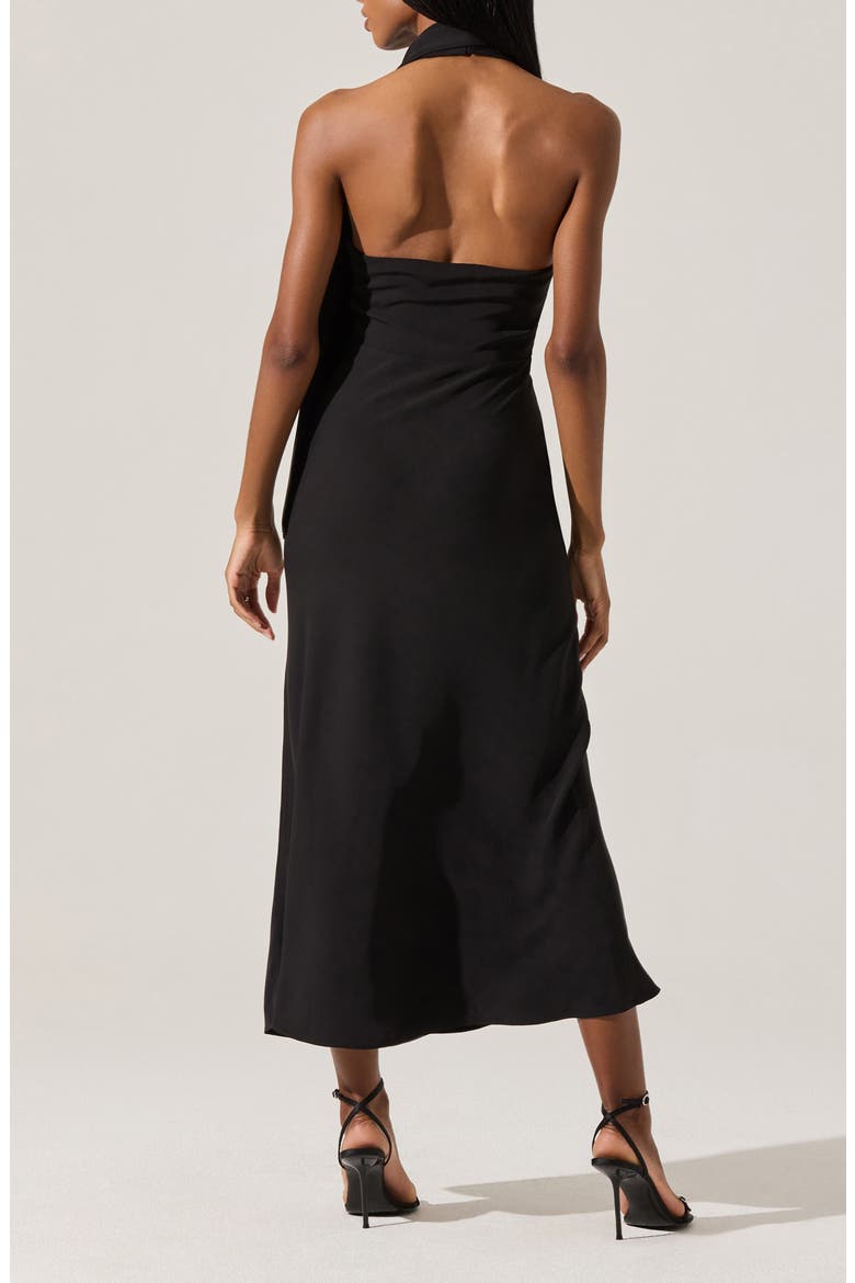 Hilaire Halter Neck Dress, Alternate, color, BLACK
