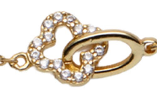 Argento Vivo Sterling Silver Cubic Zirconia Clover Interlock Bracelet In Gold