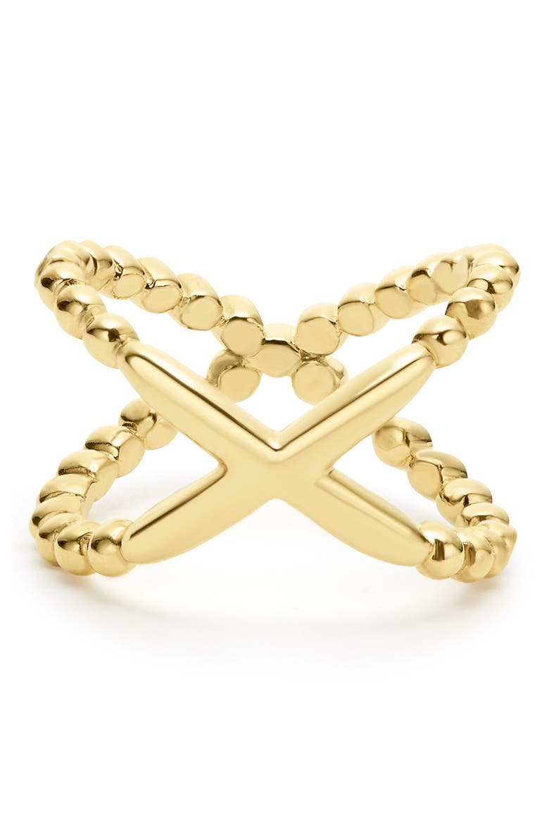 Caviar Crisscross Ring, Alternate, color, Gold