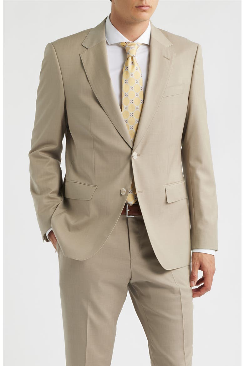 Huge Slim Fit Tan Virgin Wool Suit, Alternate, color, LIGHT TAN