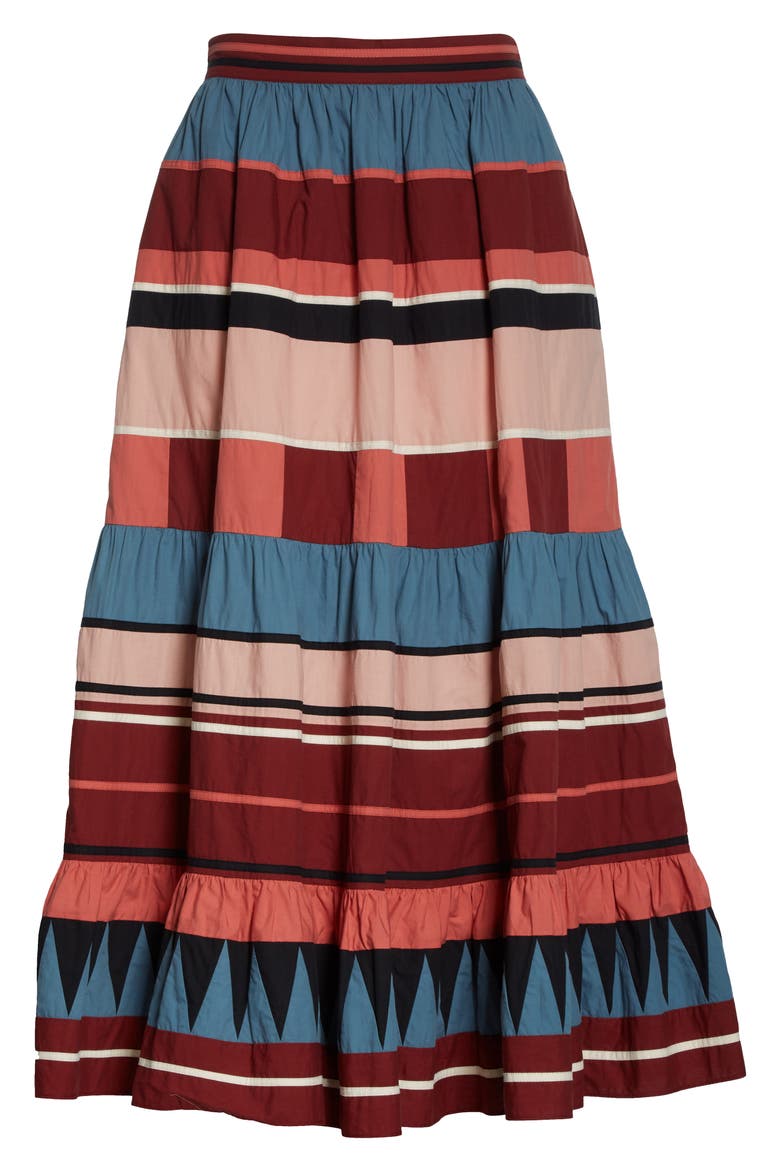 Simi Stripe Skirt, Alternate, color, ROSE