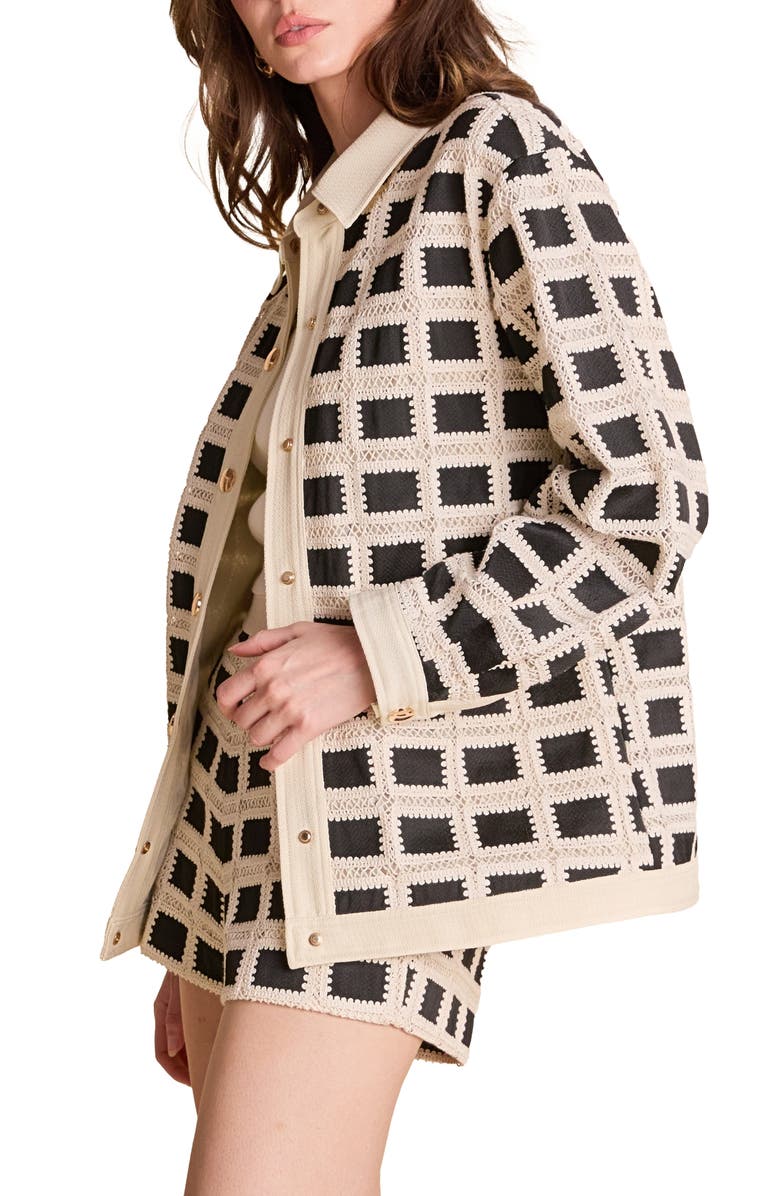 English Factory Oversize Long Sleeve Shirt, Alternate, color, Natural/ Black